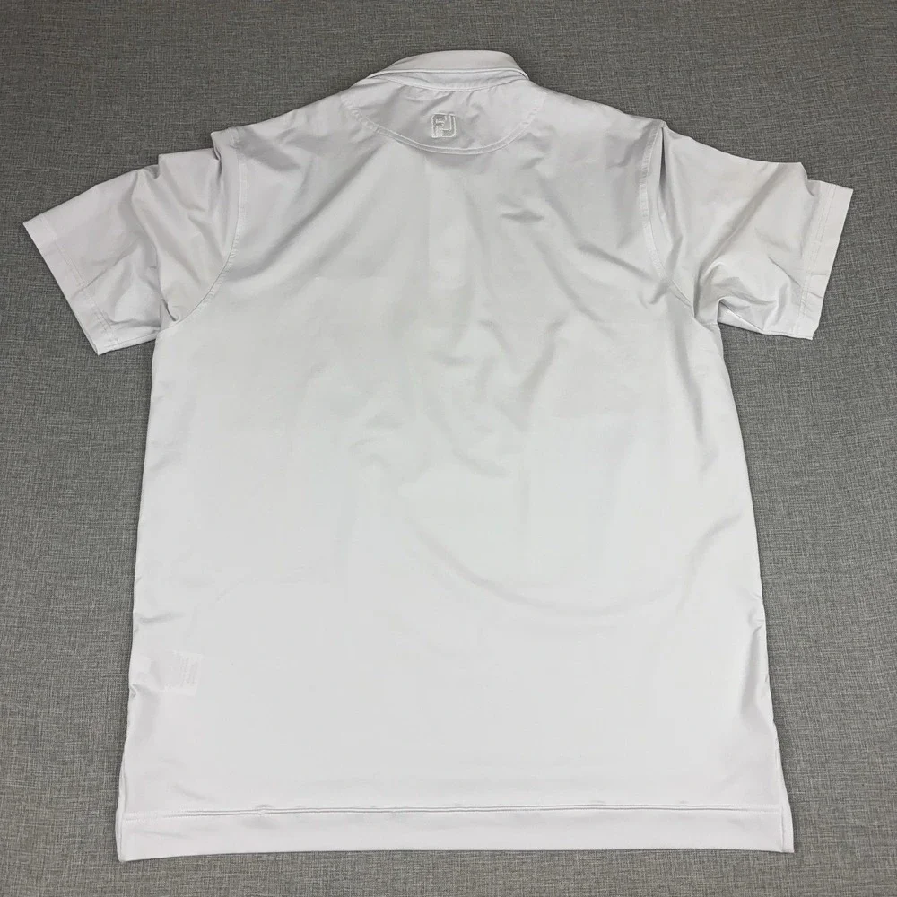 FootJoy Golf Polo Shirt Mens L White ArchKey Solutions Stretch Short Sleeve